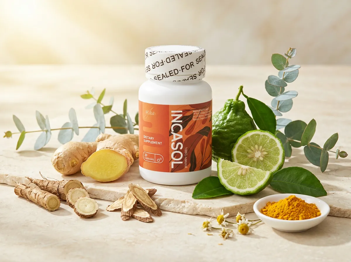 Incasol blood pressure capsules with natural plant ingredients