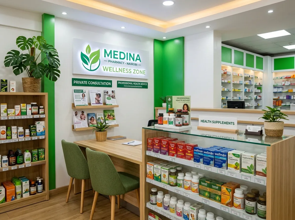 Pharmacy wellness counter zone in Kenya for blood pressure support products